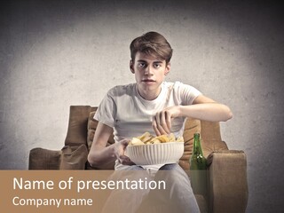 Watch Teen Sitting PowerPoint Template