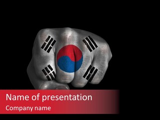 Nationalism Taekwondo Male PowerPoint Template