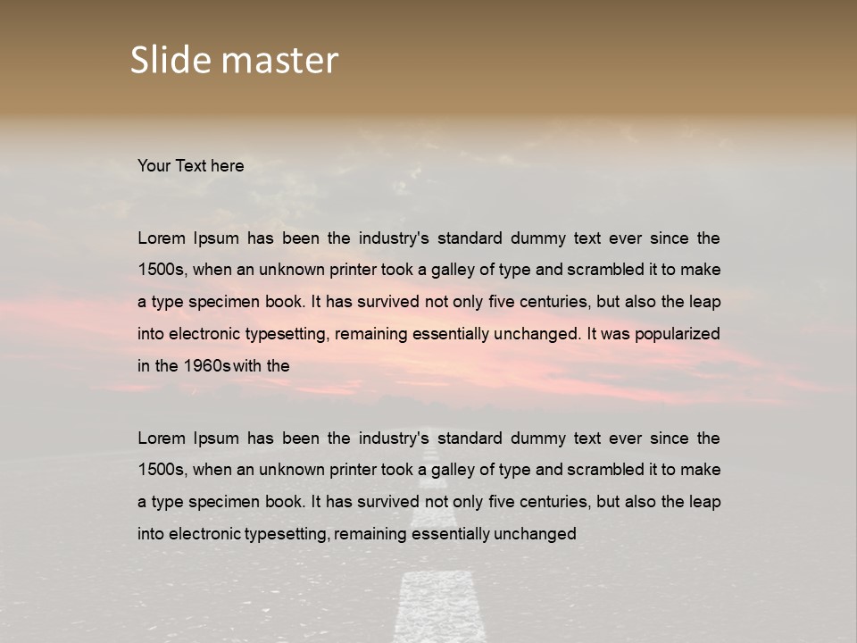 Traffic High Perspective PowerPoint Template