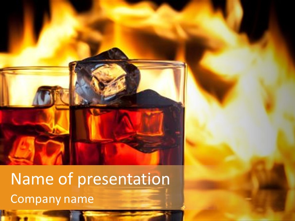 Closeup Amber Drink PowerPoint Template