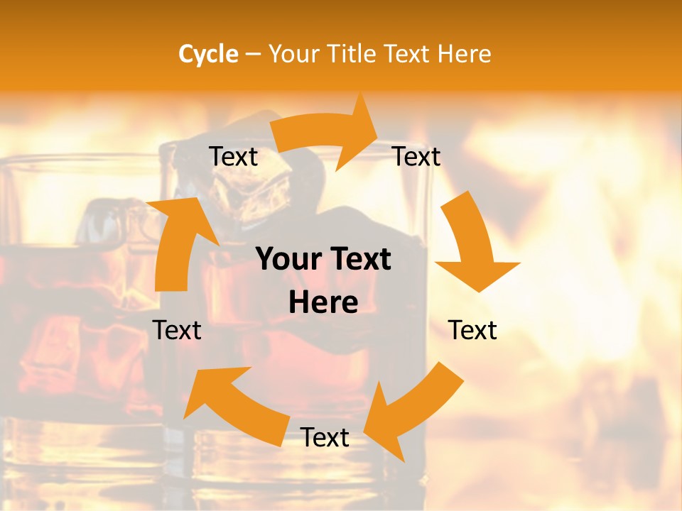 Closeup Amber Drink PowerPoint Template