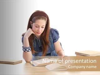 Girl Pretty Alone PowerPoint Template