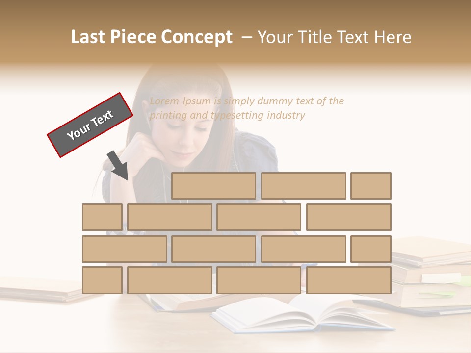 Girl Pretty Alone PowerPoint Template