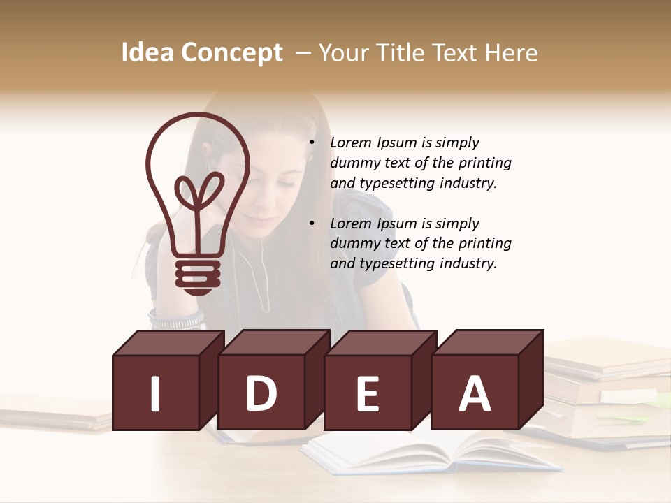 Girl Pretty Alone PowerPoint Template