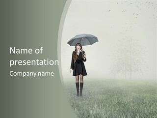 People Lady Sad PowerPoint Template