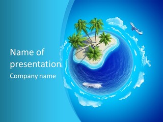 Turquoise Cruise Waves PowerPoint Template