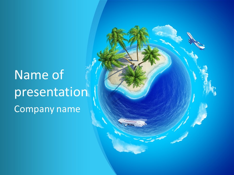 Turquoise Cruise Waves PowerPoint Template