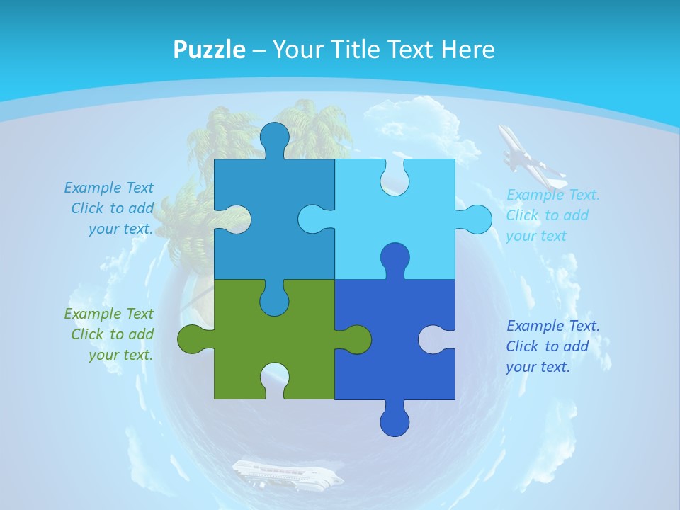 Turquoise Cruise Waves PowerPoint Template