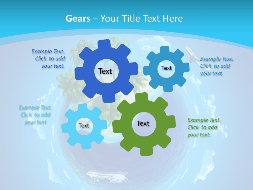 Turquoise Cruise Waves PowerPoint Template