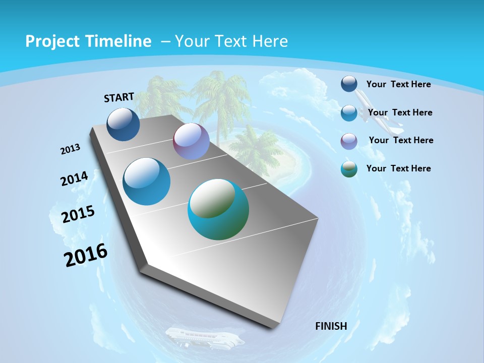 Turquoise Cruise Waves PowerPoint Template