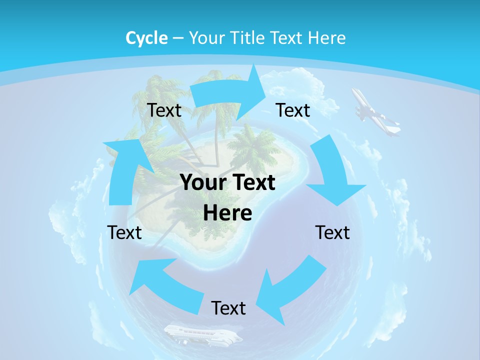 Turquoise Cruise Waves PowerPoint Template