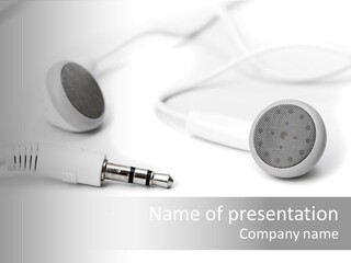 Closeup Pod Cast White PowerPoint Template