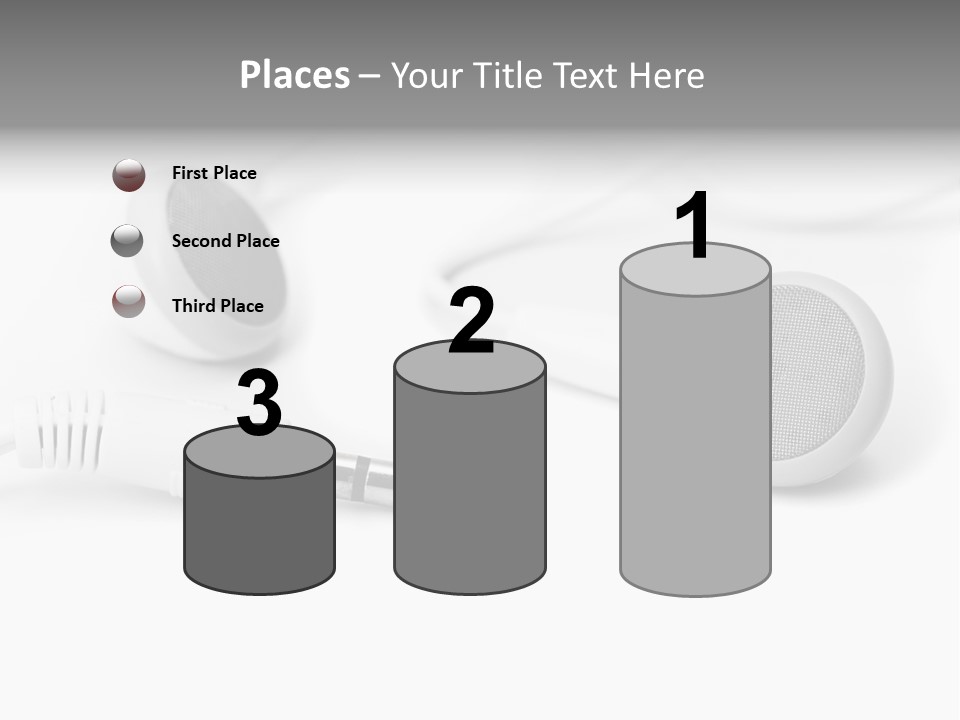 Closeup Pod Cast White PowerPoint Template