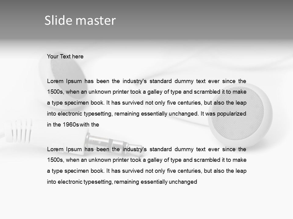 Closeup Pod Cast White PowerPoint Template