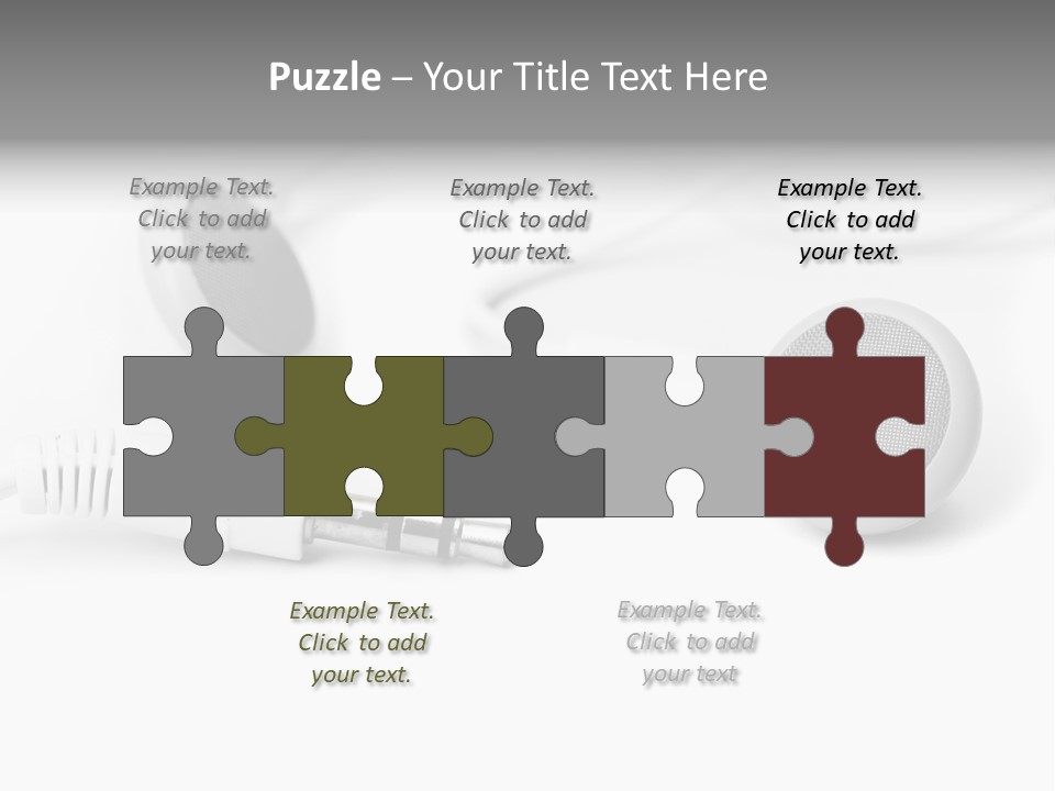 Closeup Pod Cast White PowerPoint Template