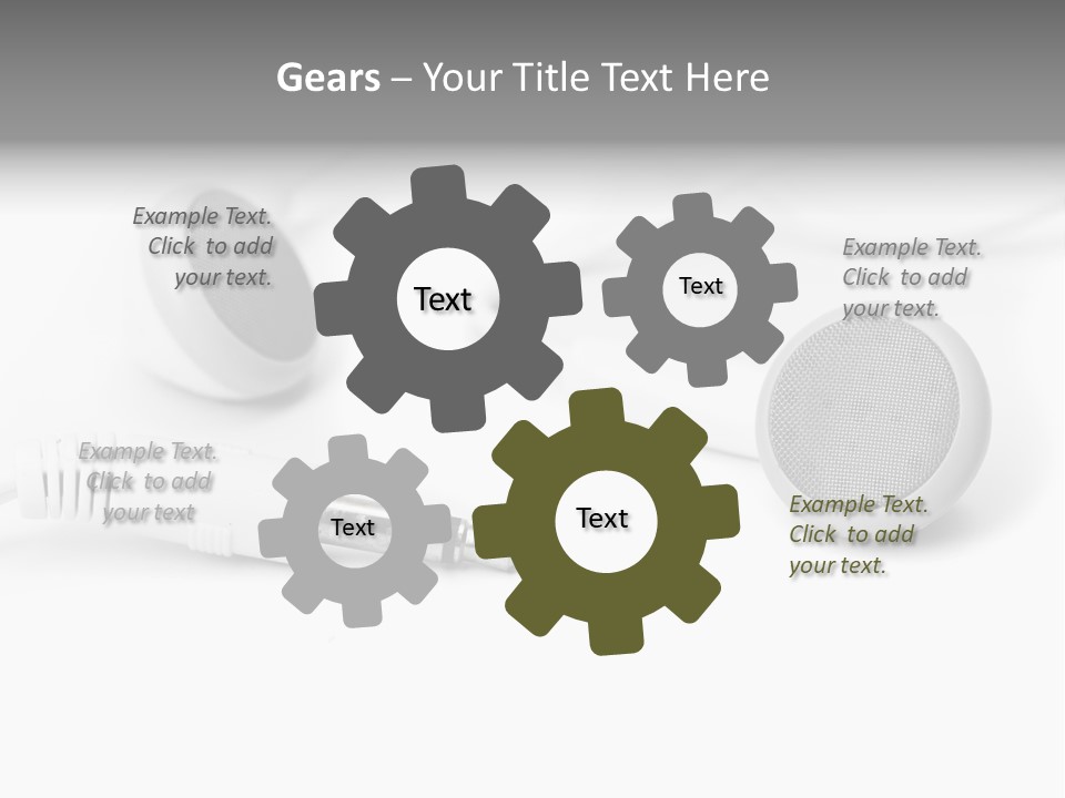 Closeup Pod Cast White PowerPoint Template