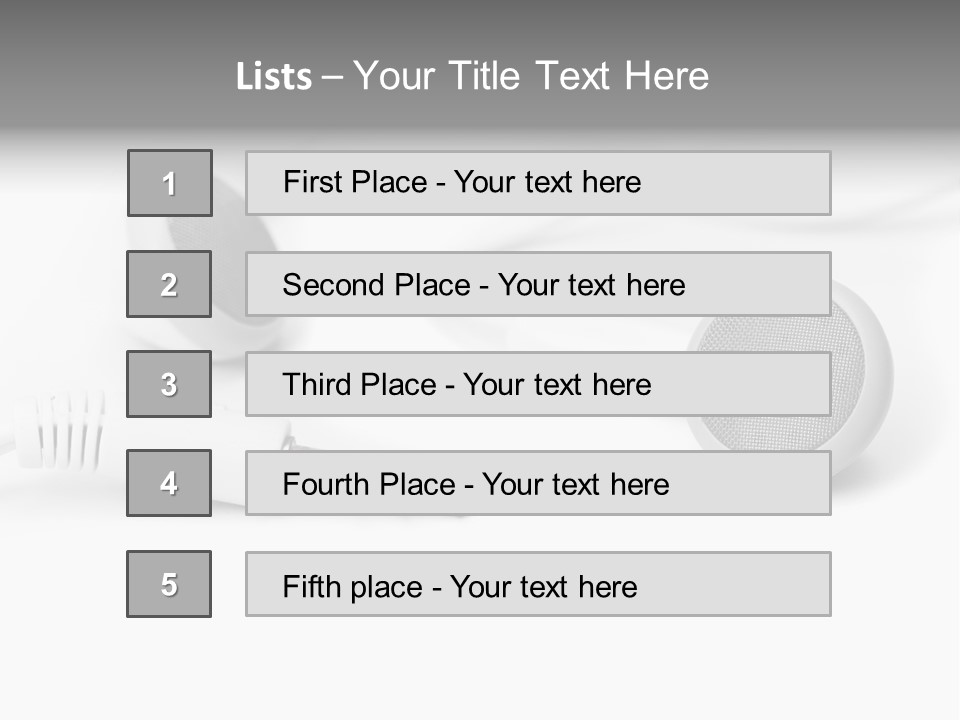 Closeup Pod Cast White PowerPoint Template