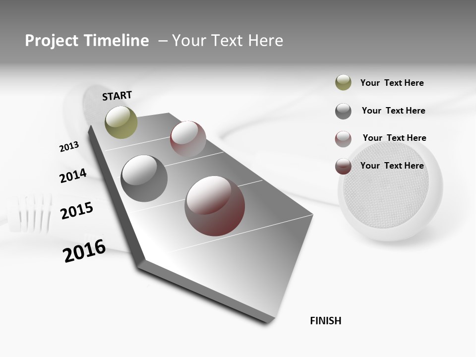 Closeup Pod Cast White PowerPoint Template
