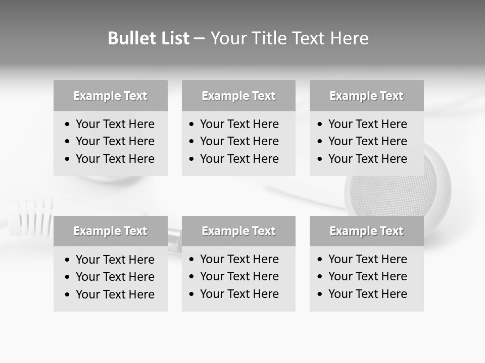 Closeup Pod Cast White PowerPoint Template