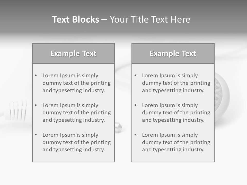 Closeup Pod Cast White PowerPoint Template