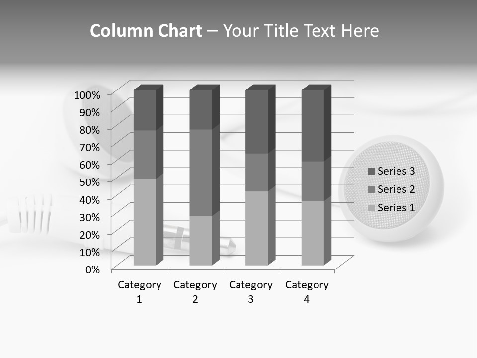 Closeup Pod Cast White PowerPoint Template