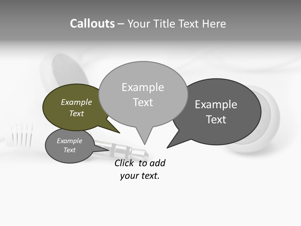 Closeup Pod Cast White PowerPoint Template