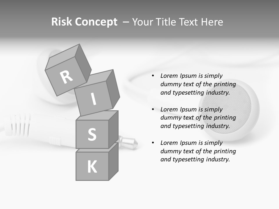 Closeup Pod Cast White PowerPoint Template