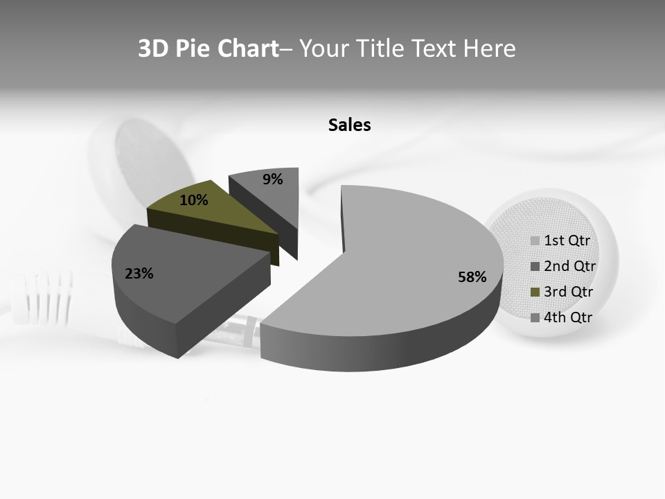 Closeup Pod Cast White PowerPoint Template