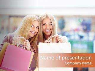 Looking Shopaholic Women PowerPoint Template