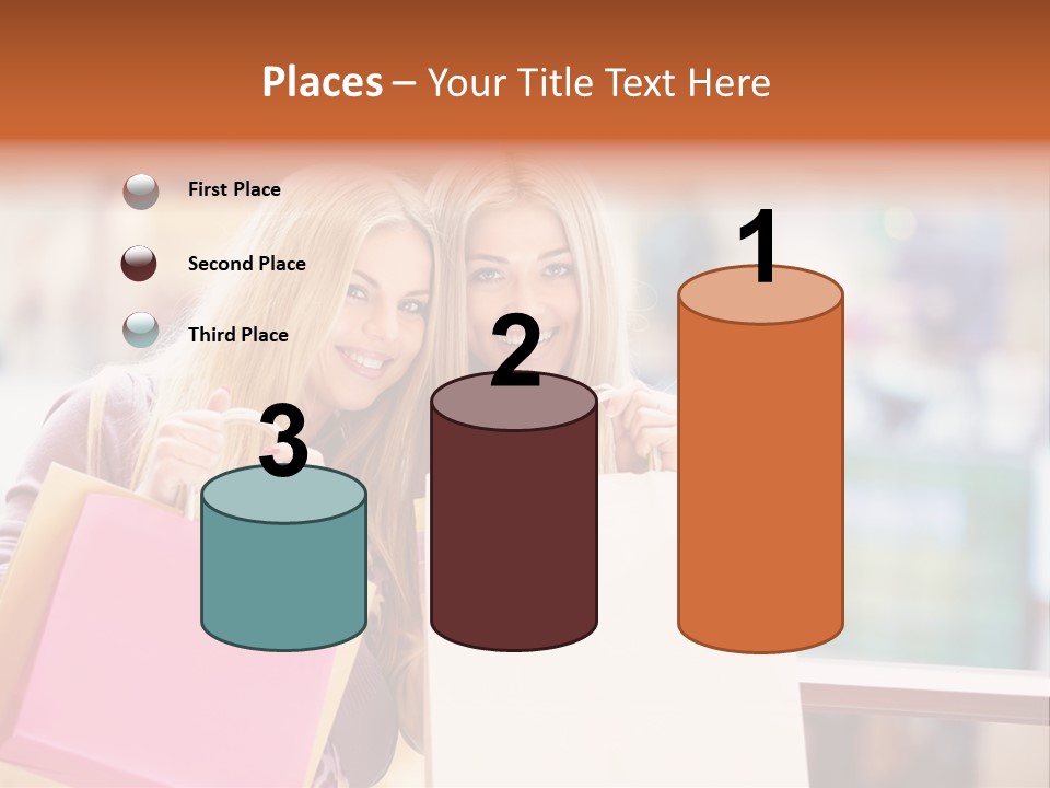 Looking Shopaholic Women PowerPoint Template