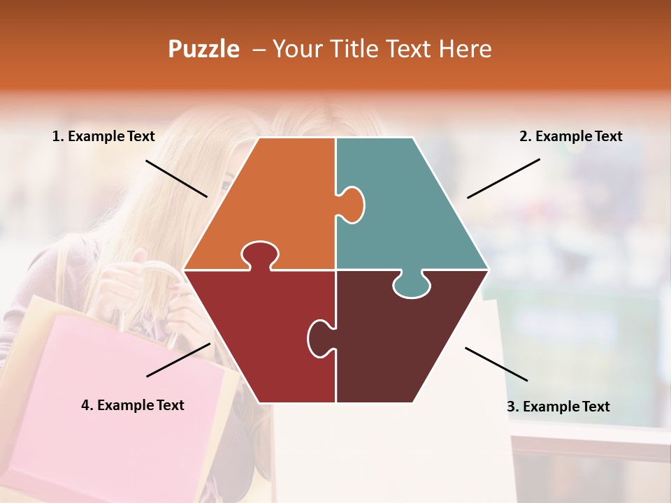 Looking Shopaholic Women PowerPoint Template