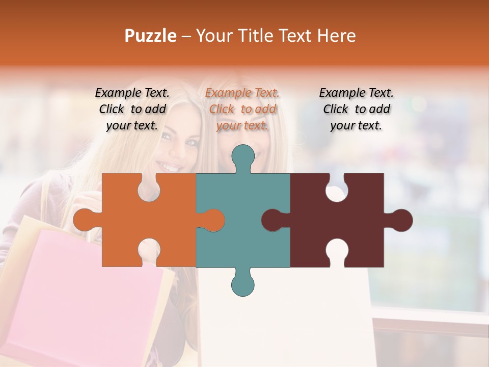 Looking Shopaholic Women PowerPoint Template