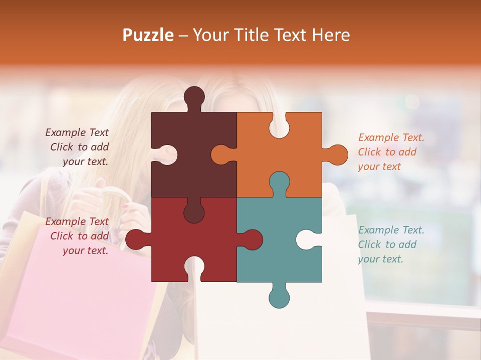 Looking Shopaholic Women PowerPoint Template