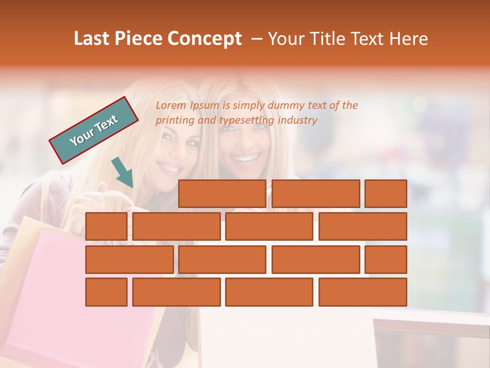 Looking Shopaholic Women PowerPoint Template