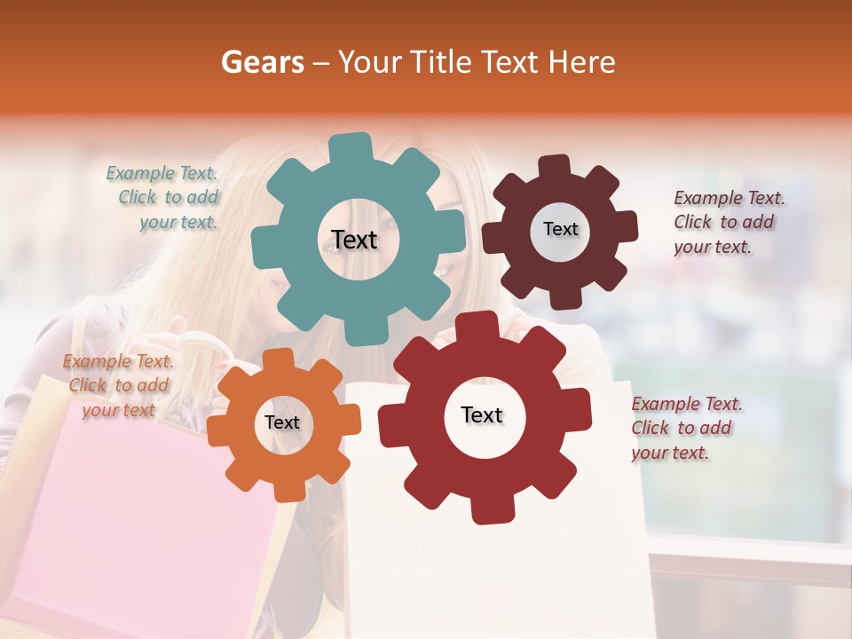 Looking Shopaholic Women PowerPoint Template