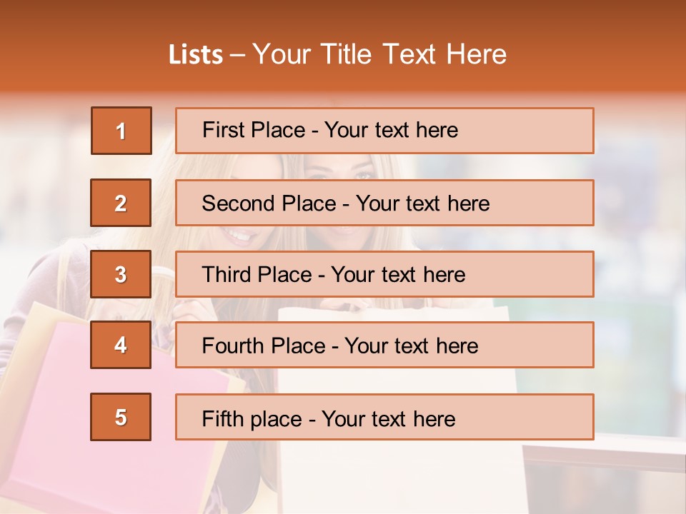 Looking Shopaholic Women PowerPoint Template