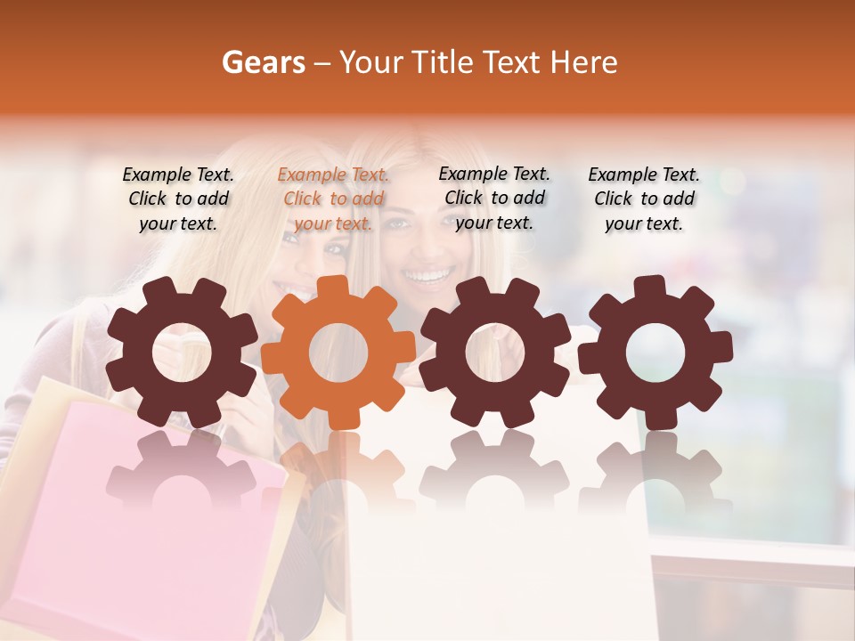 Looking Shopaholic Women PowerPoint Template