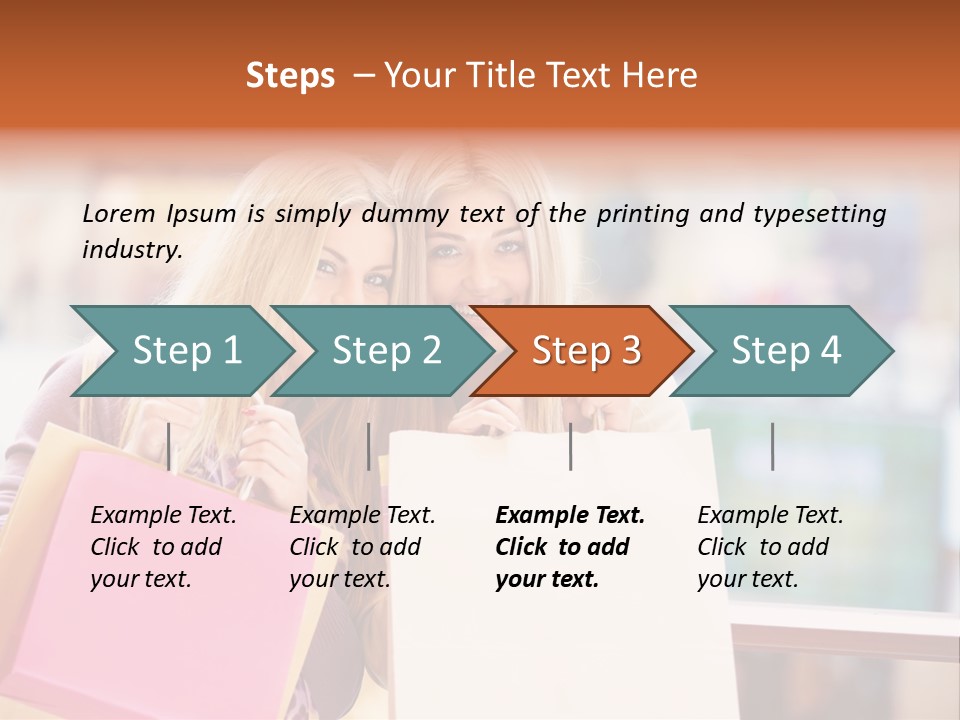 Looking Shopaholic Women PowerPoint Template