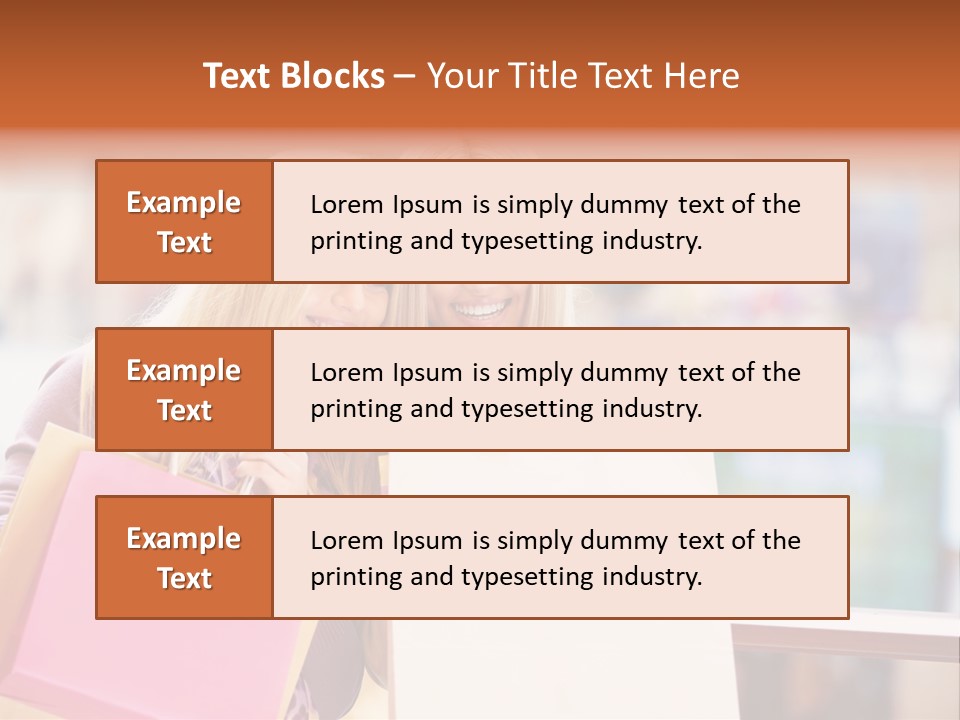 Looking Shopaholic Women PowerPoint Template