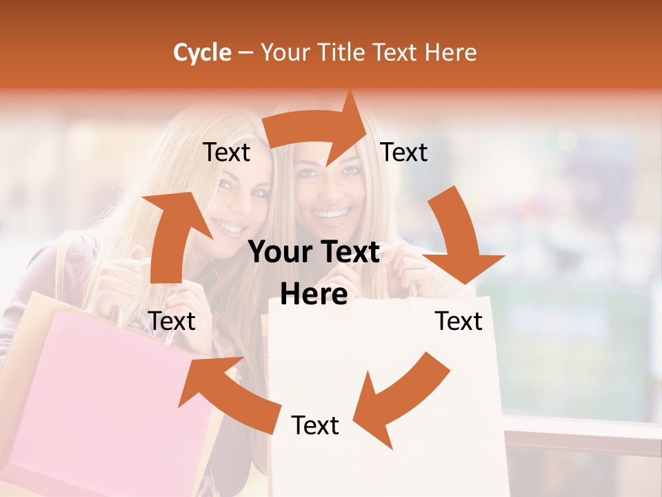 Looking Shopaholic Women PowerPoint Template