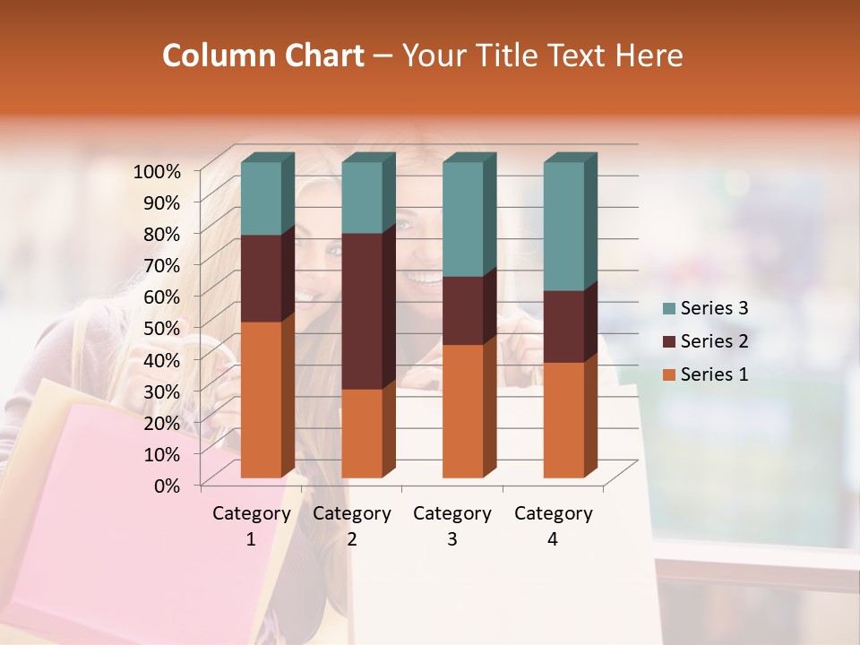 Looking Shopaholic Women PowerPoint Template