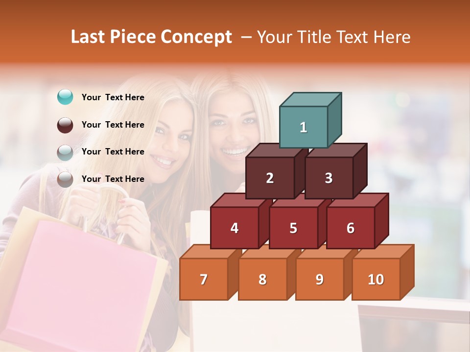 Looking Shopaholic Women PowerPoint Template