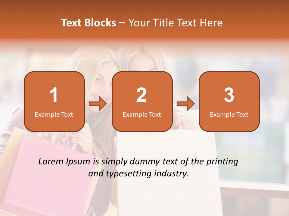 Looking Shopaholic Women PowerPoint Template