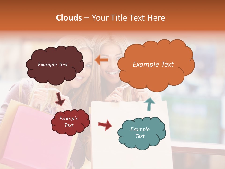 Looking Shopaholic Women PowerPoint Template