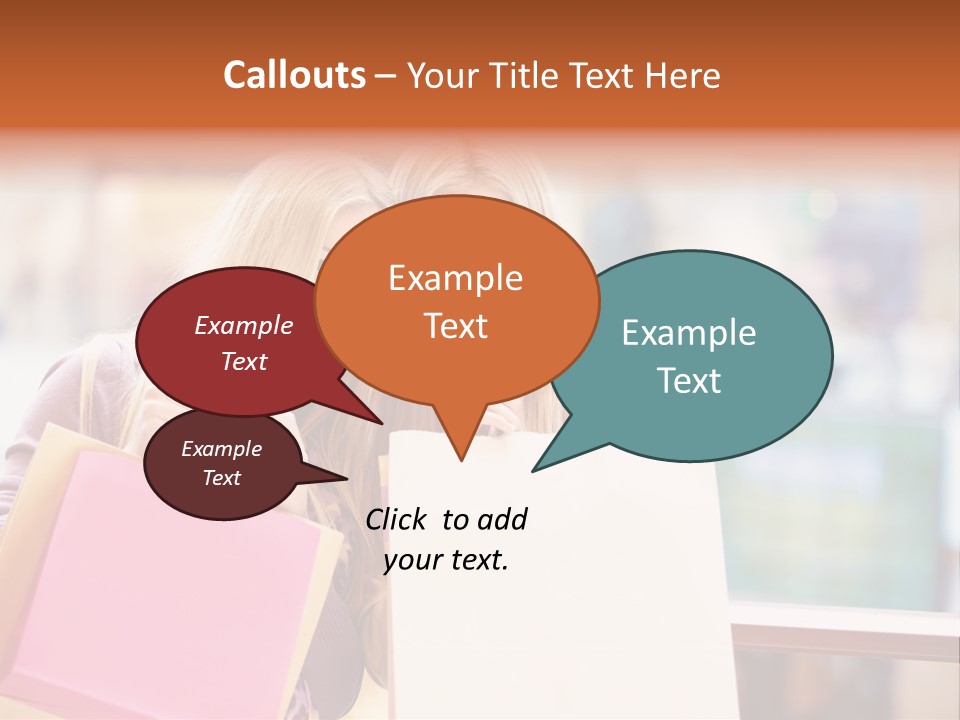 Looking Shopaholic Women PowerPoint Template