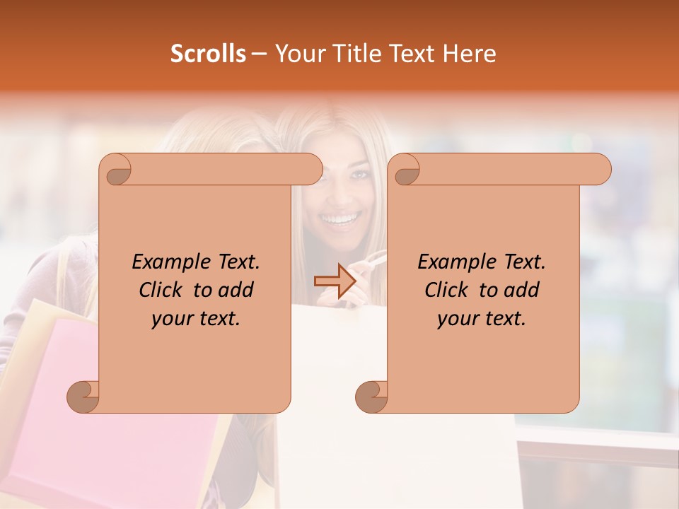 Looking Shopaholic Women PowerPoint Template