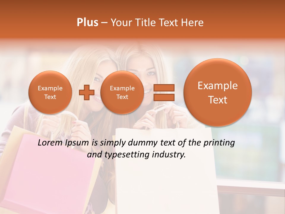 Looking Shopaholic Women PowerPoint Template