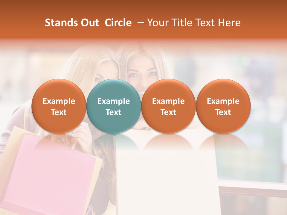 Looking Shopaholic Women PowerPoint Template
