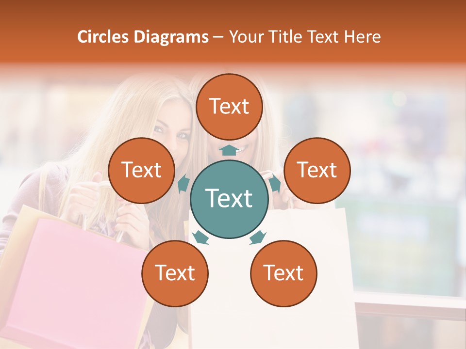 Looking Shopaholic Women PowerPoint Template