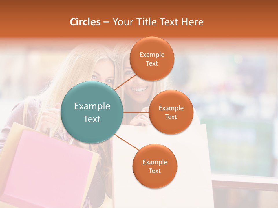 Looking Shopaholic Women PowerPoint Template